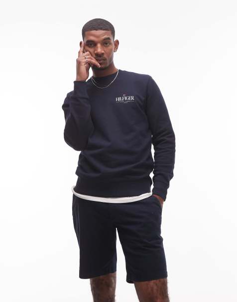 Tommy Hilfiger Logo crew neck sweatshirt in blue - view 1
