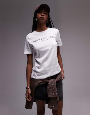 Tommy Hilfiger Logo crew neck t-shirt in white - view 1