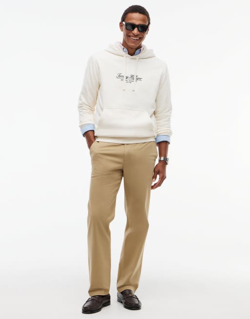 Tommy Hilfiger Logo embroidery terry drawstring hoody in ivory petal, 2 of 6