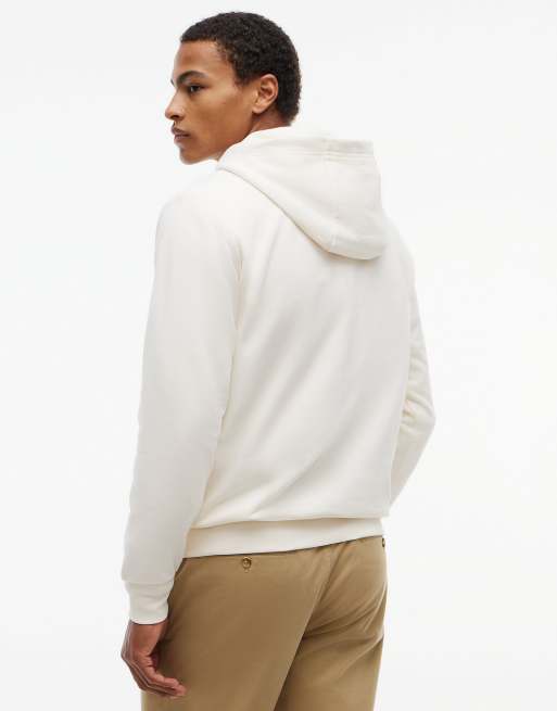Tommy Hilfiger Logo embroidery terry drawstring hoody in ivory petal, 4 of 6