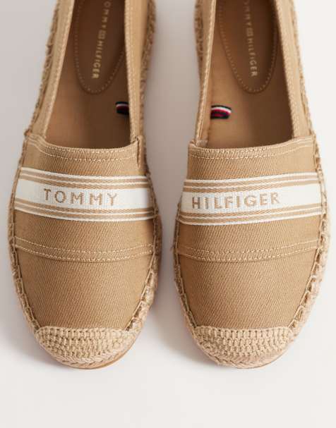 Tommy Hilfiger logo espadrilles in beige - view 1