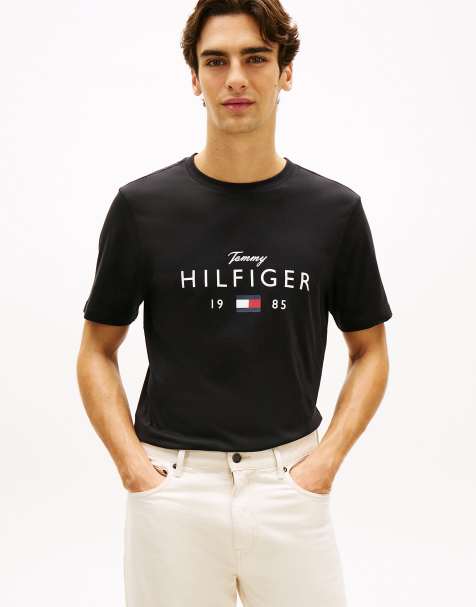 Tommy Hilfiger Logo graphic jersey crew neck t-shirt in black - view 1