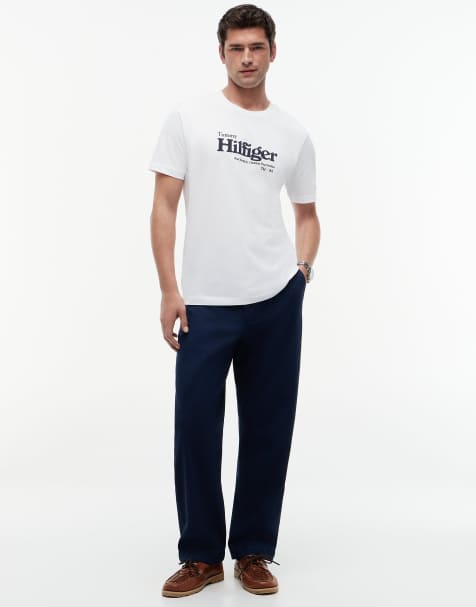 Tommy Hilfiger Logo graphic jersey t-shirt in white - view 1