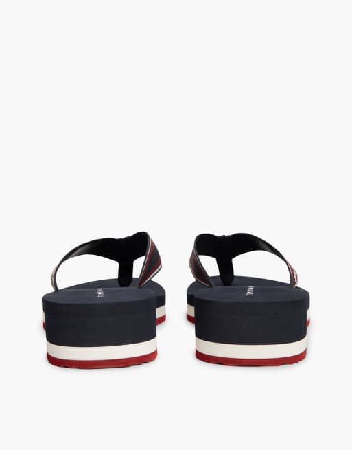 Tommy Hilfiger Logo-Gurtband-Keilsandalen in Dunkelblau, 4 von 7