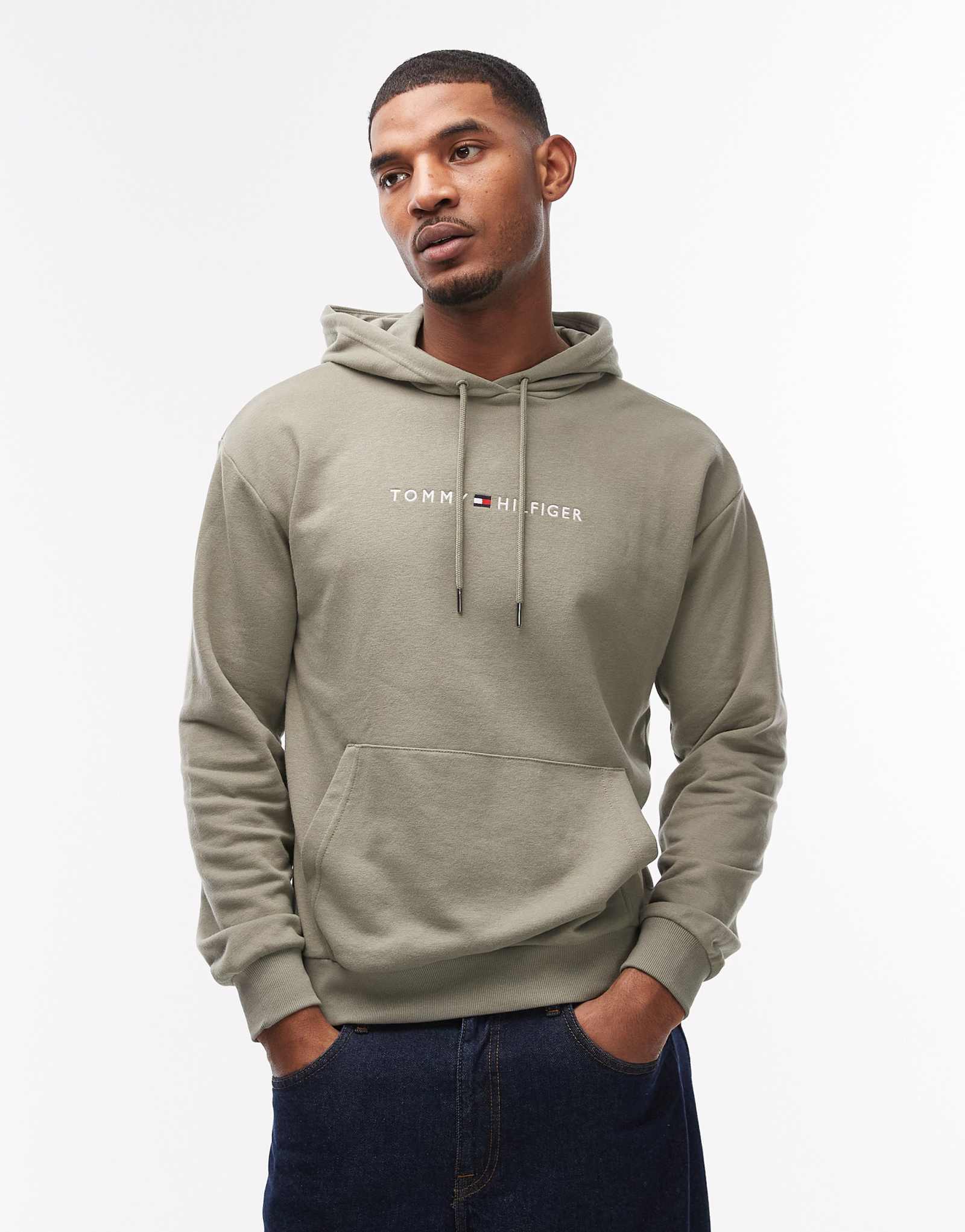 Толстовка с логотипом Tommy Hilfiger темно-зеленого цвета