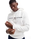 Tommy Hilfiger logo hoodie in white