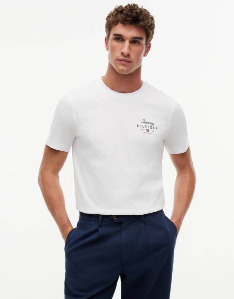Tommy Hilfiger Logo jersey crew neck t-shirt in white - view 1