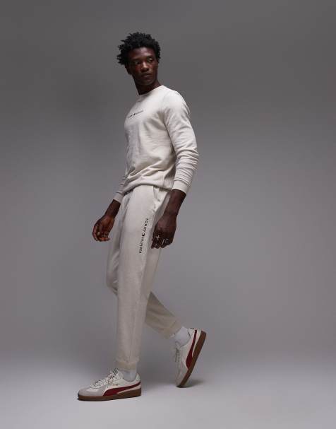 Tommy Hilfiger logo joggers in off white - view 1