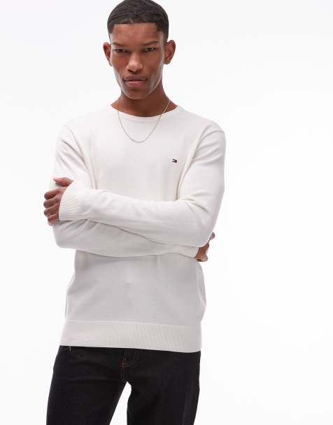 Tommy Hilfiger logo jumper in white - view 1