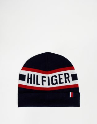 tommy hilfiger logo beanie