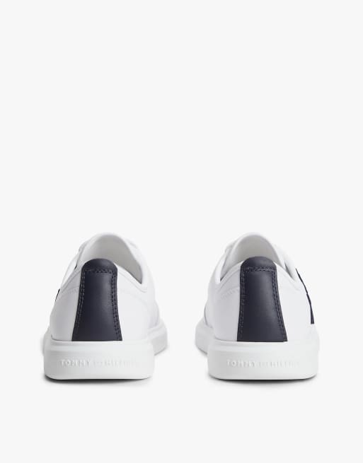 Tommy Hilfiger Logo leichte Leder-Court-Sneaker in Weiß, 4 von 7