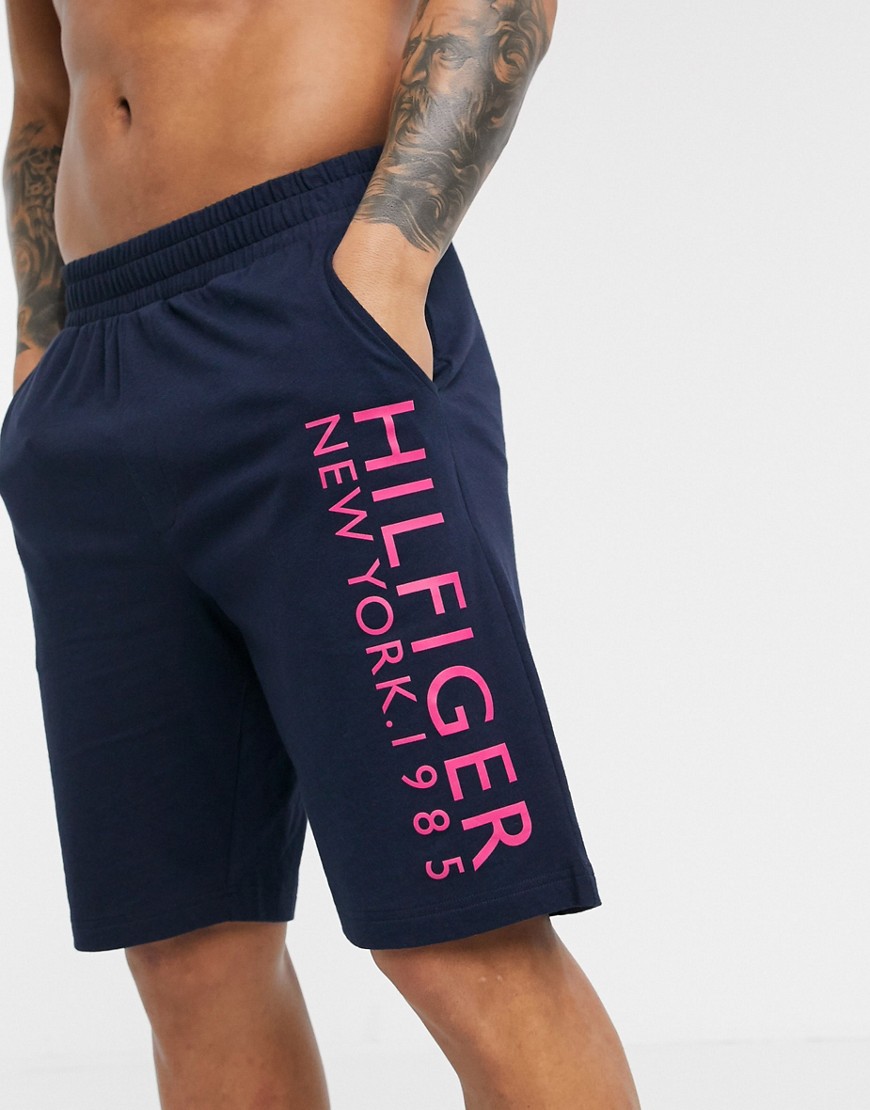 Tommy Hilfiger logo lounge shorts in navy
