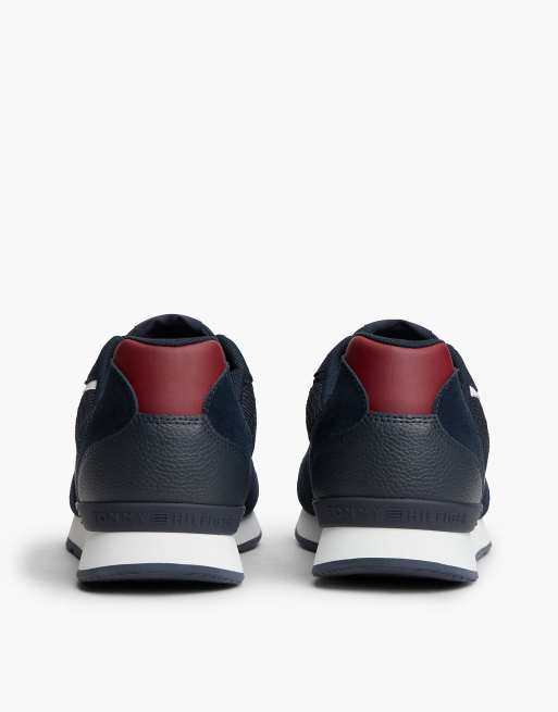 Tommy Hilfiger Logo mixed texture trainers in rwb, 4 of 7