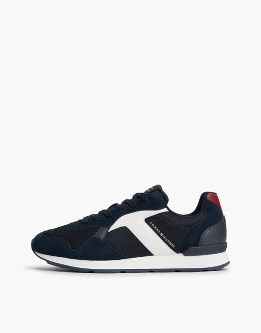 Tommy Hilfiger Logo mixed texture trainers in rwb, 7 of 7