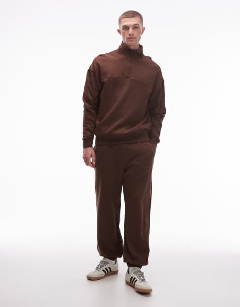 Tommy Hilfiger logo oversized sweatpants in brown - view 1