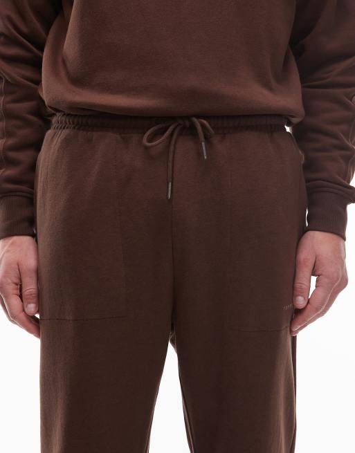 Tommy Hilfiger logo oversized sweatpants in brown, 5 of 5