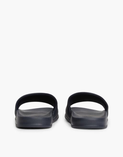 Tommy Hilfiger Logo patch contoured footbed pool slides in dark blue, 4 of 7