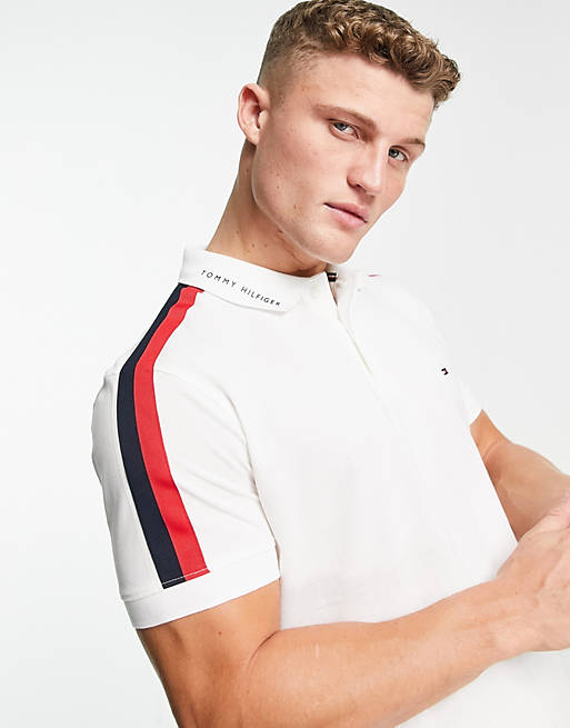 last dilemma Tablet Tommy Hilfiger logo polo shirt in white | ASOS