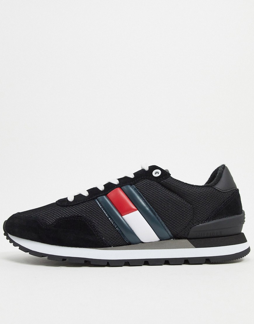 Tommy Hilfiger logo runner trainers in black