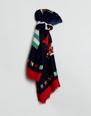 tommy hilfiger logo scarf