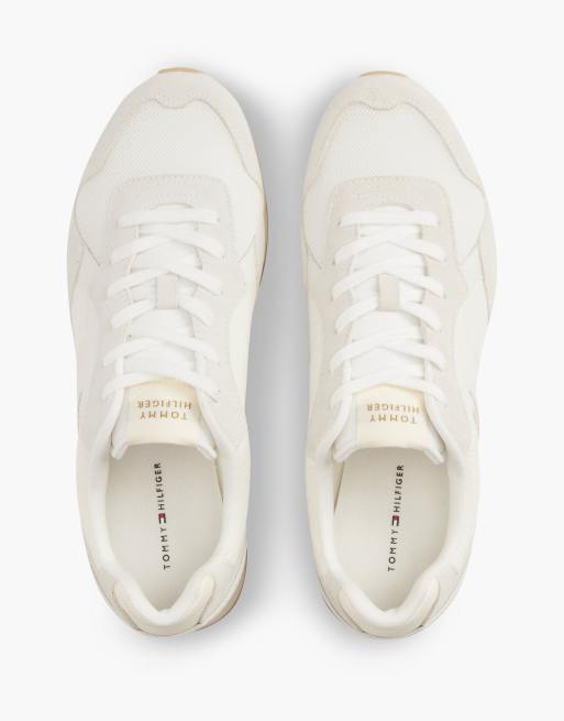 Tommy Hilfiger Logo-Sneaker in Ecru mit Materialmix, 3 von 7