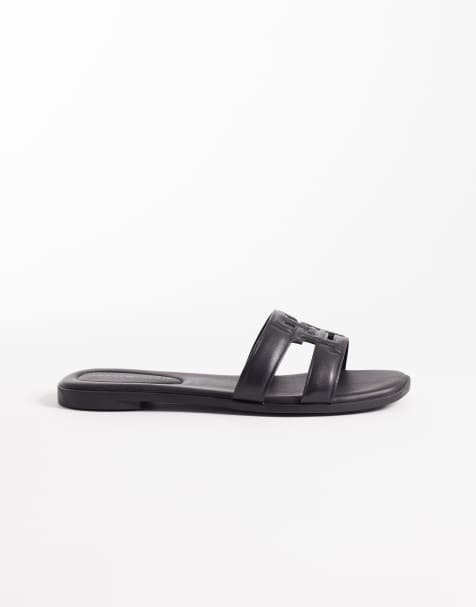 Tommy Hilfiger logo strap sandals in black - view 1