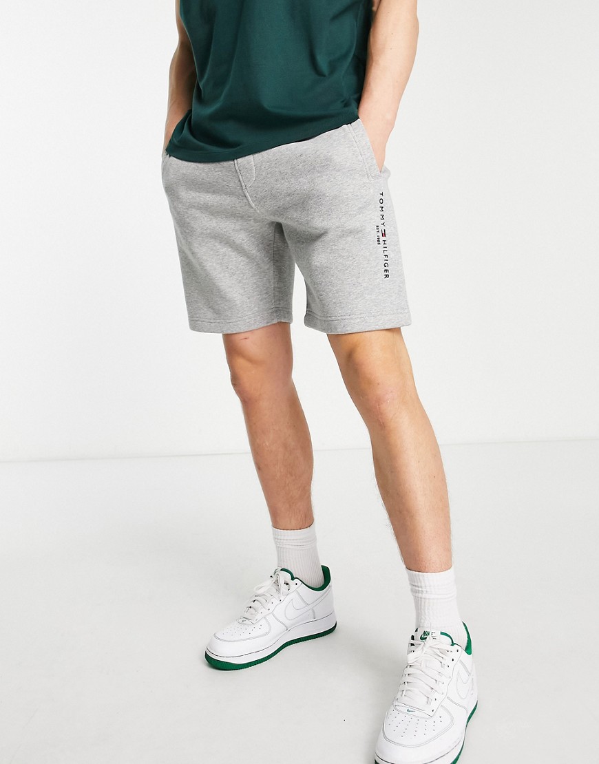 Tommy Hilfiger logo sweat shorts in gray heather