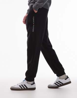 Tommy Hilfiger Logo Sweatpants In Black