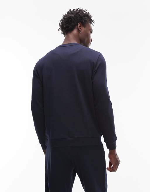 Tommy Hilfiger logo sweatshirt in navy, 4 of 4