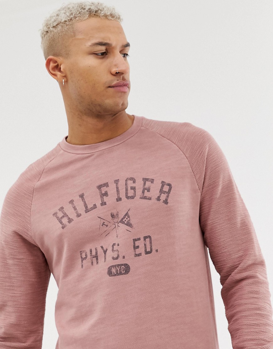 Tommy Hilfiger logo sweatshirt med rund hals-Lilla