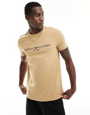 Tommy Hilfiger logo t-shirt in beige