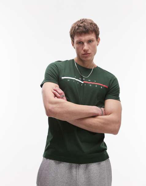 Tommy Hilfiger logo t-shirt in green - view 1