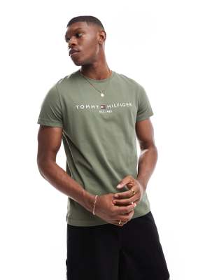 Tommy Hilfiger Tommy Hilfiger logo t-shirt in khaki green