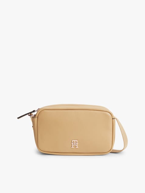 Tommy Hilfiger Logo tape crossbody camera bag in khaki - view 1