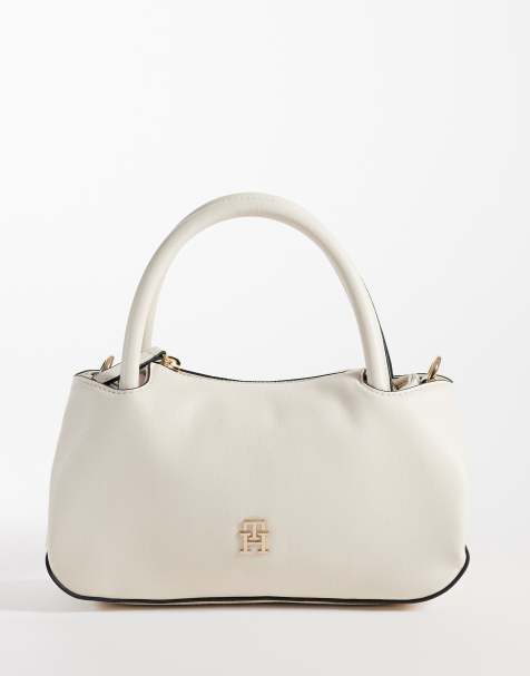 Tommy Hilfiger logo tape strap mini bag in soft cream - view 1