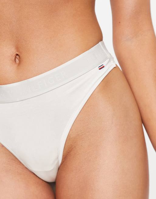 Tommy Hilfiger Jeans logo thong in white, ASOS