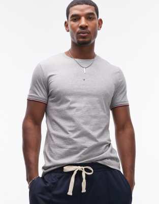 Tommy Hilfiger Tommy Hilfiger logo tipped t-shirt in grey