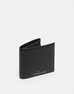 logo wallet with coin pouch in black