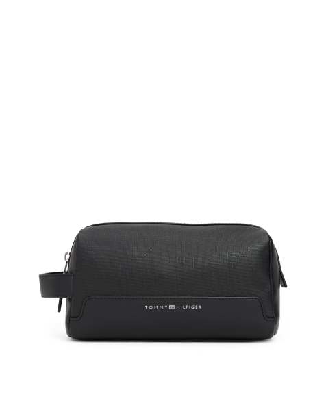 Tommy Hilfiger logo washbag in black - view 1
