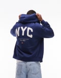 [Tommy Hilfiger] Tommy Hilfiger logo zip through hoodie in navy Chest 42 Preppy Navy