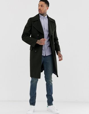 Tommy Hilfiger long double breasted wool coat-Black