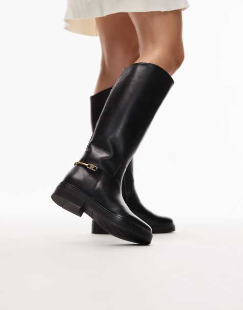 Tommy Hilfiger long riding boots in black - view 1