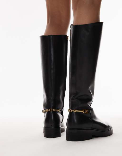 Tommy Hilfiger long riding boots in black, 4 of 4