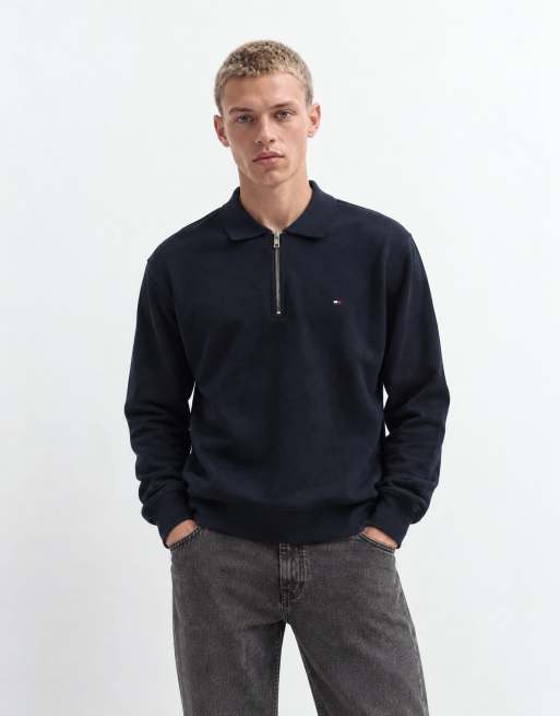 Tommy Hilfiger long sleeve poplin shirt in navy check, 7 of 9