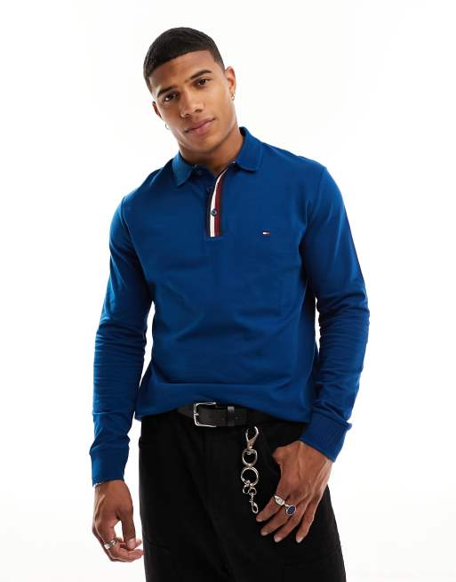 Tommy Hilfiger long sleeve regular polo in deep indigo