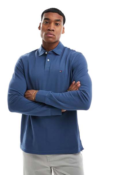 Tommy Hilfiger Long Sleeve Regular Polo Shirt in Blue - view 1