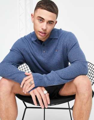 Tommy Hilfiger long sleeve textured polo shirt | ASOS
