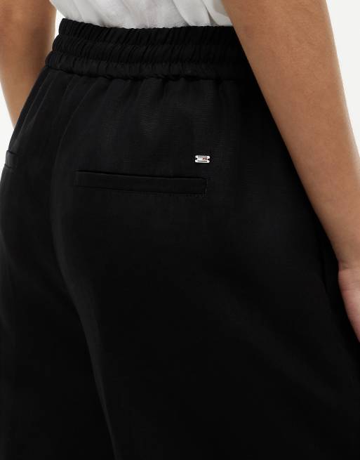 Tommy Hilfiger Loose straight trousers with linen in black, 3 of 6