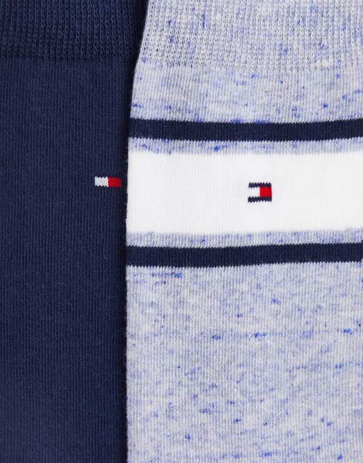 Tommy Hilfiger - Lot de 2 paires de chaussettes à logo drapeau - Gris/marine, 4 de 4