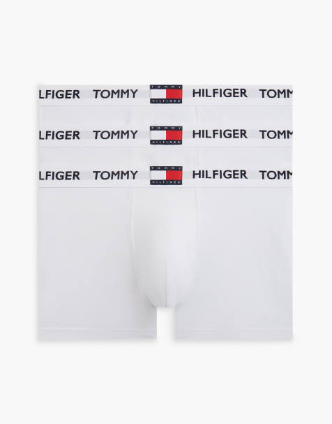 Tommy Hilfiger lot de 3 boxers à ceinture logo heritage en blanc/blanc/blanc - view 1